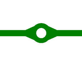 PCB layout close-up of a via connected by a trace, showing a teardrop-shaped copper fillet at the via-to-trace junction