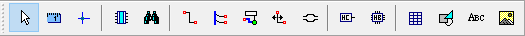 Objects toolbar: pointer, wire, pin, bus, find, flag, text, note, image, table, and drawing tools