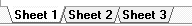 Sheet tabs at the bottom of the schematic window: Sheet 1, Sheet 2, Sheet 3