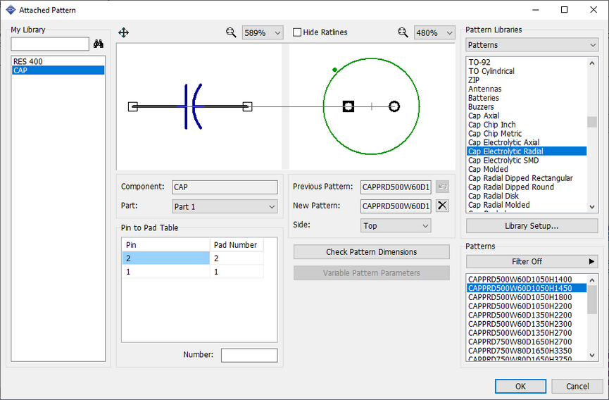 Capacitor Attach Pattern