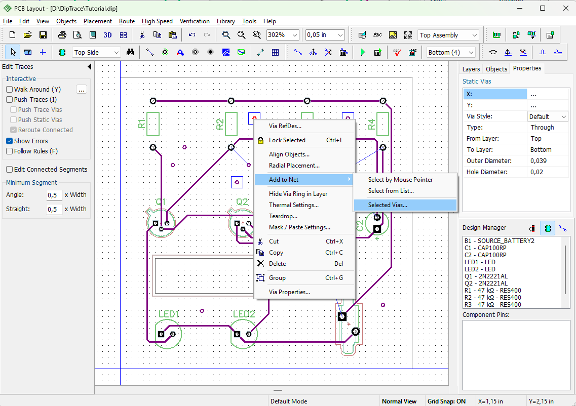DesPCB_EditSelection_Add_to_Net_Sel_Vias