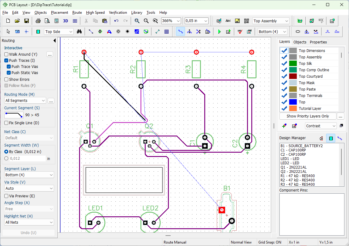 DesPCB_Manual_routing_PushTraces