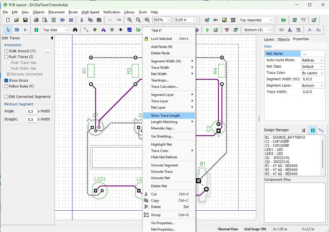 DesPCB_Meas_Show_Trace_Length_Menu