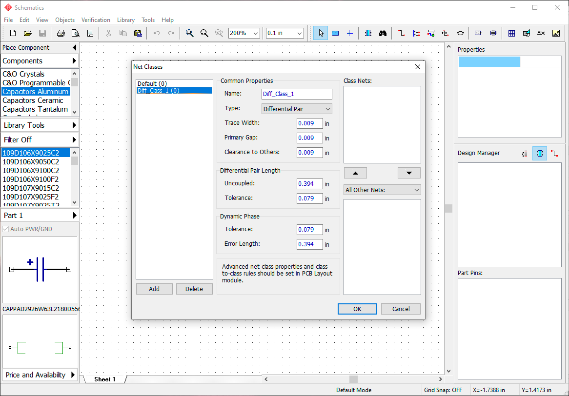 Diff net class in Schem