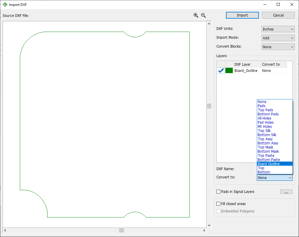 Import Board Outline
