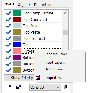 Layers Submenu