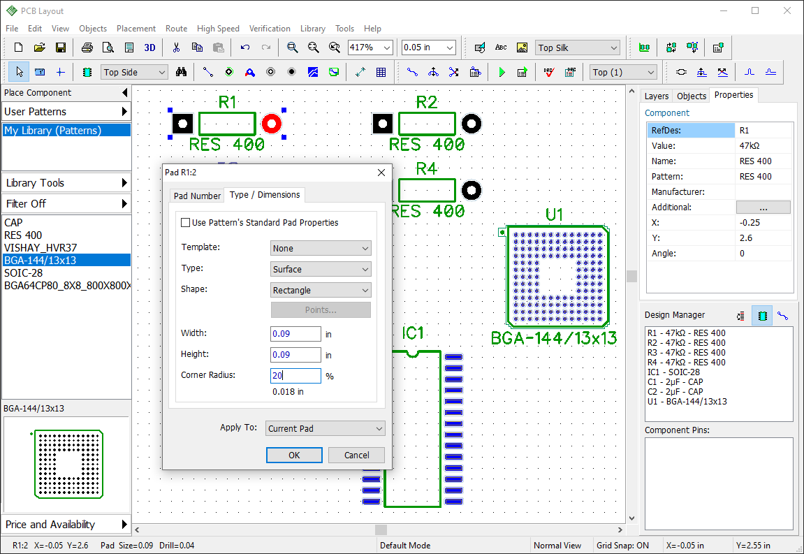 p161_Change pad properties