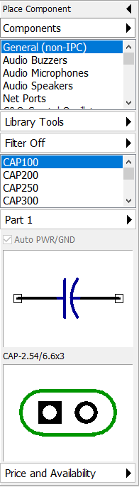 Place component panel